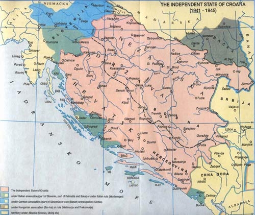 Borders of the Independent State of Croatia (NDH)