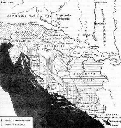 The territorial oganisation of churches in Croatia and Bosnia