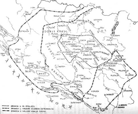 Zemljovid 19. Sirenje Bosne (Prema T. Macanu \\\\\\