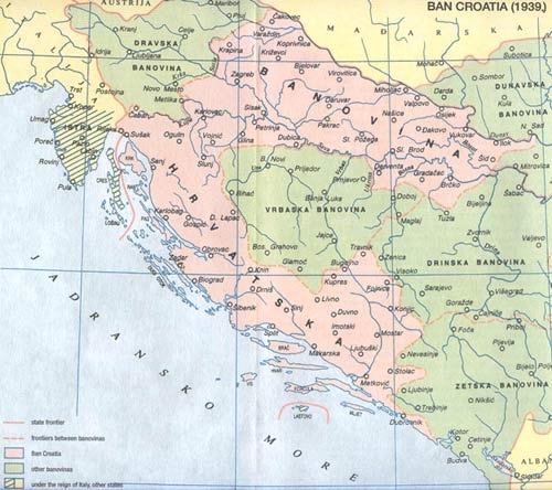 Croatian Banovina/Ban Croatia in 1939.