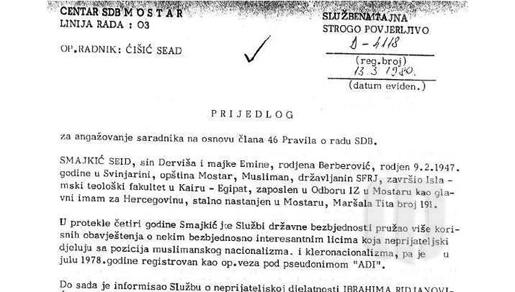 Mostarski muftija je \'ADI\' – korisni suradnik Službe državne bezbjednosti! Mostarski muftija je \'ADI\' – korisni suradnik Službe državne bezbjednosti!