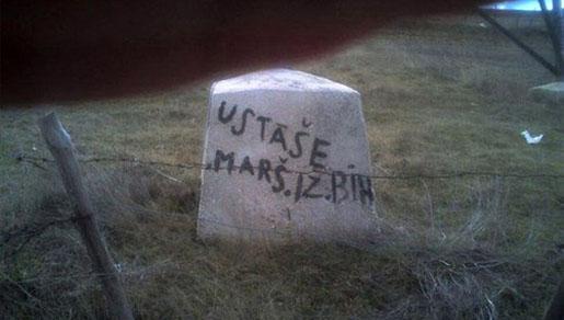 U Gaju osvanuo grafit: \'Ustaše marš iz BiH\' U Gaju osvanuo grafit: \'Ustaše marš iz BiH\'